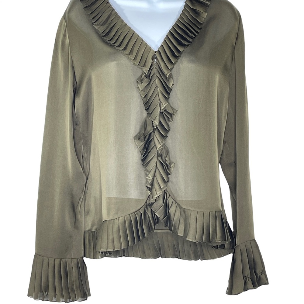 Lauren by Ralph Lauren Silk Ruffled Blouse - Picture 3 of 11